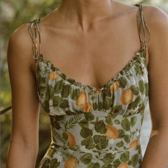 Reformation Embry Dress in Orange Grove - size 2 - Picture 2 of 6